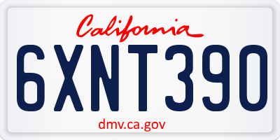 CA license plate 6XNT390