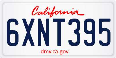 CA license plate 6XNT395