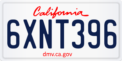 CA license plate 6XNT396