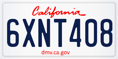 CA license plate 6XNT408