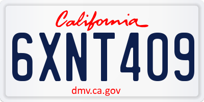 CA license plate 6XNT409