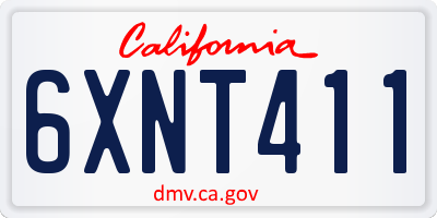 CA license plate 6XNT411