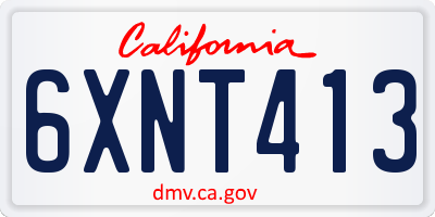 CA license plate 6XNT413