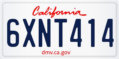 CA license plate 6XNT414