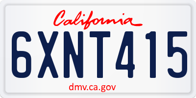 CA license plate 6XNT415