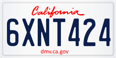 CA license plate 6XNT424