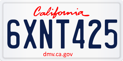 CA license plate 6XNT425