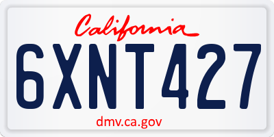 CA license plate 6XNT427