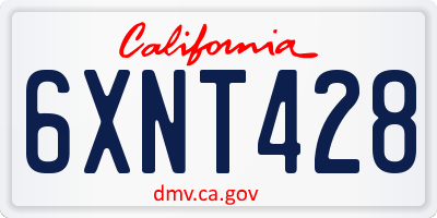 CA license plate 6XNT428