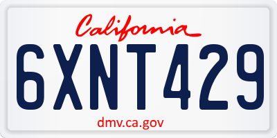 CA license plate 6XNT429