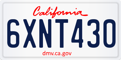 CA license plate 6XNT430