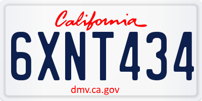 CA license plate 6XNT434
