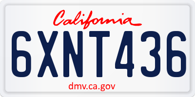 CA license plate 6XNT436