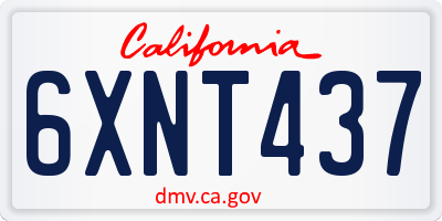 CA license plate 6XNT437