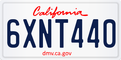 CA license plate 6XNT440