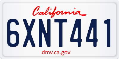 CA license plate 6XNT441