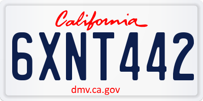 CA license plate 6XNT442