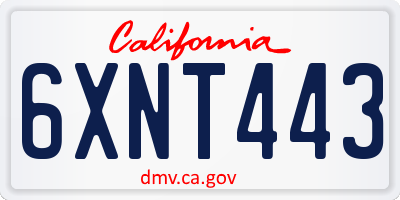 CA license plate 6XNT443