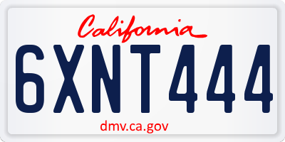 CA license plate 6XNT444