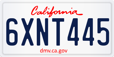 CA license plate 6XNT445