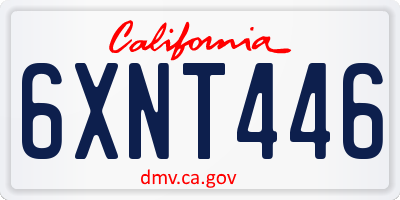 CA license plate 6XNT446
