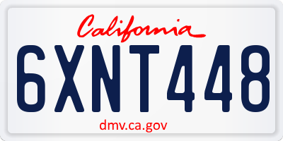 CA license plate 6XNT448