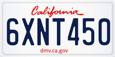 CA license plate 6XNT450
