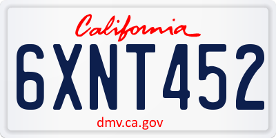 CA license plate 6XNT452