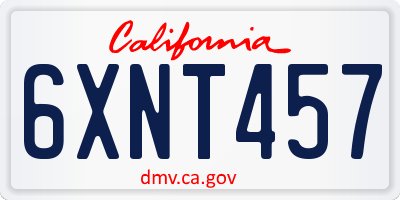 CA license plate 6XNT457