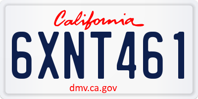 CA license plate 6XNT461