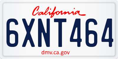 CA license plate 6XNT464