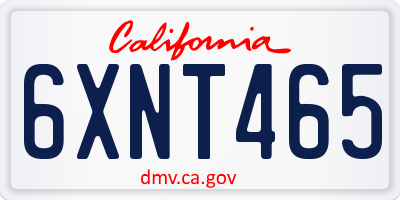 CA license plate 6XNT465