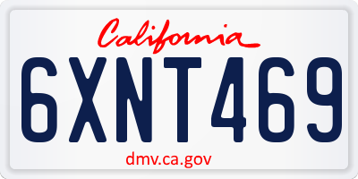 CA license plate 6XNT469