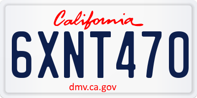 CA license plate 6XNT470