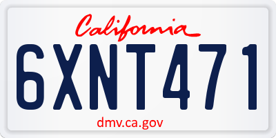 CA license plate 6XNT471