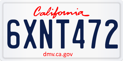 CA license plate 6XNT472