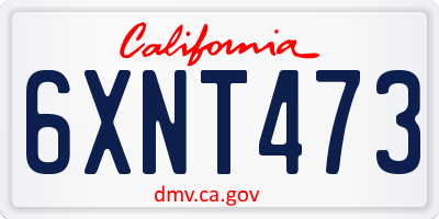 CA license plate 6XNT473