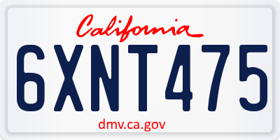 CA license plate 6XNT475