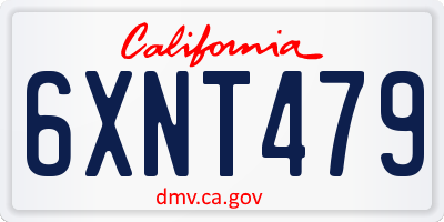 CA license plate 6XNT479