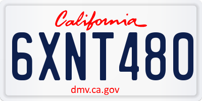 CA license plate 6XNT480
