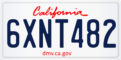 CA license plate 6XNT482