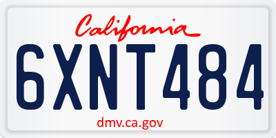 CA license plate 6XNT484