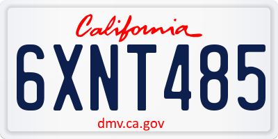 CA license plate 6XNT485