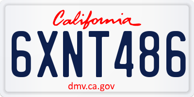 CA license plate 6XNT486