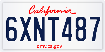 CA license plate 6XNT487