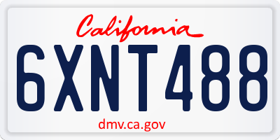 CA license plate 6XNT488