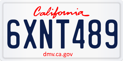 CA license plate 6XNT489