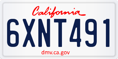 CA license plate 6XNT491