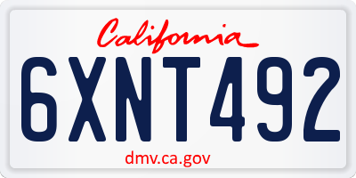 CA license plate 6XNT492