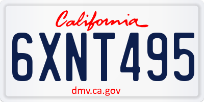 CA license plate 6XNT495